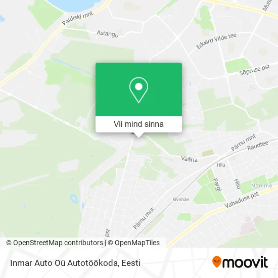 Inmar Auto Oü Autotöökoda kaart
