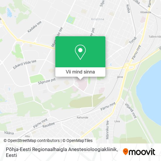 Põhja-Eesti Regionaalhaigla Anestesioloogiakliinik kaart