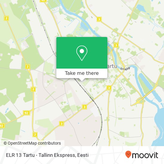 ELR 13 Tartu - Tallinn Ekspress kaart