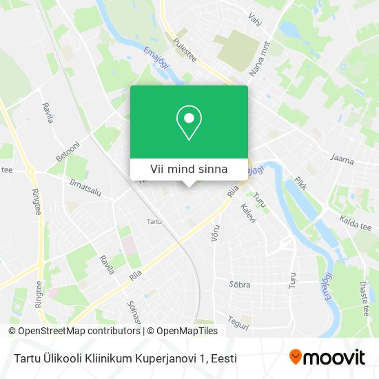 Tartu Ülikooli Kliinikum Kuperjanovi 1 kaart