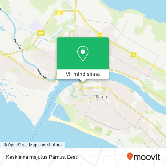 Kesklinna majutus Pärnus kaart