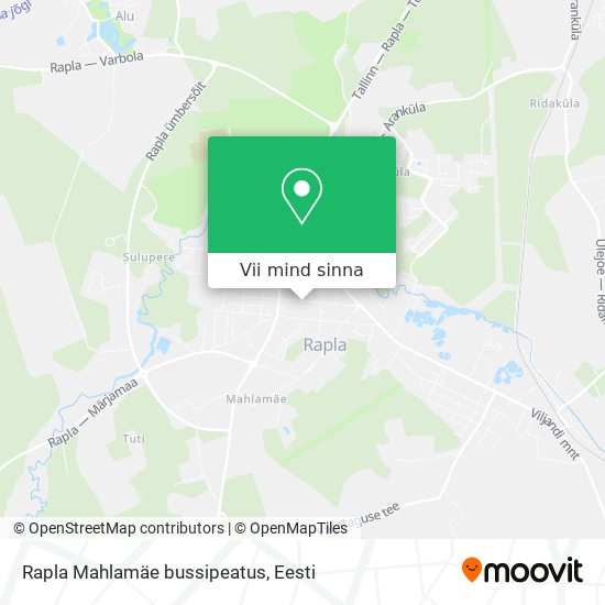 Rapla Mahlamäe bussipeatus kaart