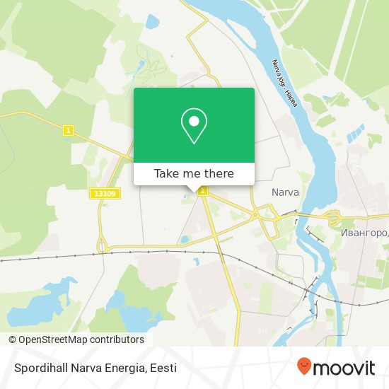 Spordihall Narva Energia kaart