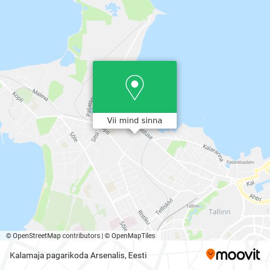 Kalamaja pagarikoda Arsenalis kaart