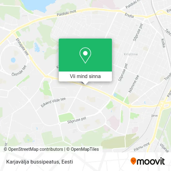Karjavälja bussipeatus kaart