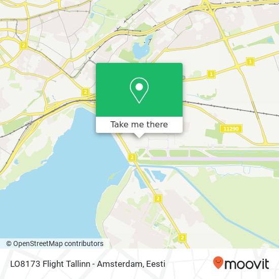 LO8173 Flight Tallinn - Amsterdam kaart