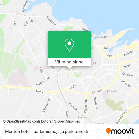 Meriton hotelli parkimismaja ja parkla kaart