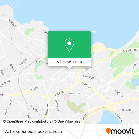 A. Laikmaa bussipeatus kaart