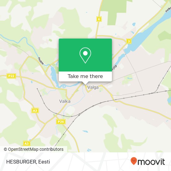 HESBURGER, Raja 18 68203 Valga kaart