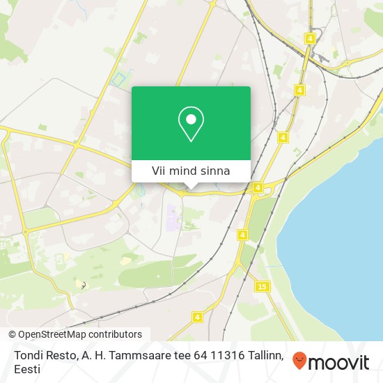 Tondi Resto, A. H. Tammsaare tee 64 11316 Tallinn kaart