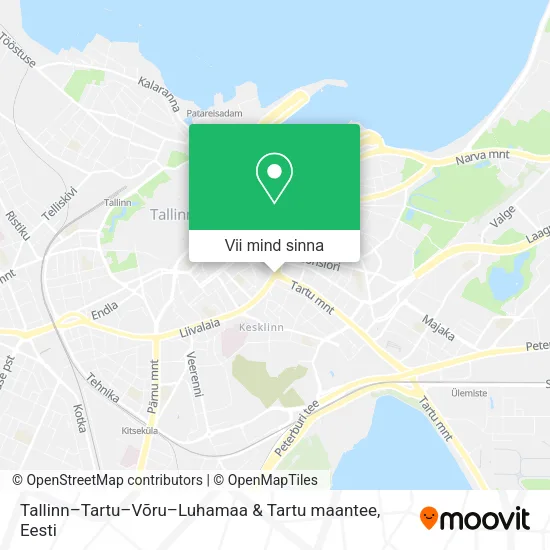 Tallinn–Tartu–Võru–Luhamaa & Tartu maantee kaart