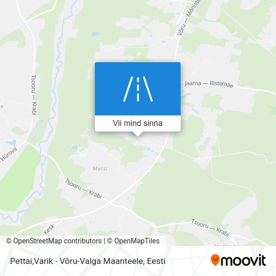 Pettai,Varik - Võru-Valga Maanteele kaart