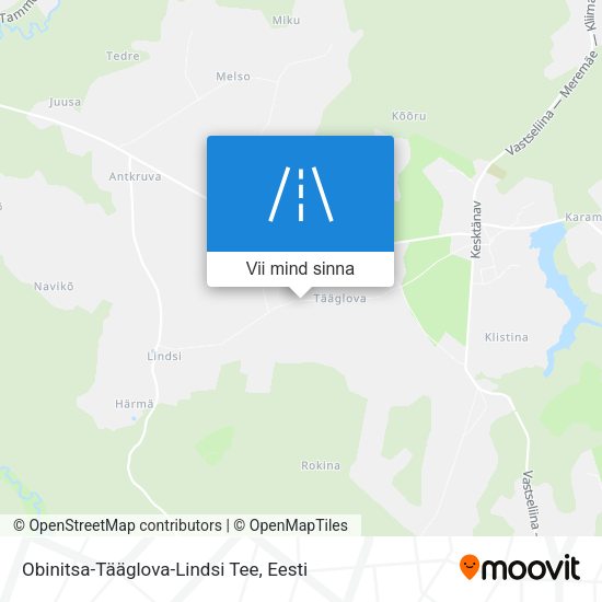 Obinitsa-Tääglova-Lindsi Tee kaart