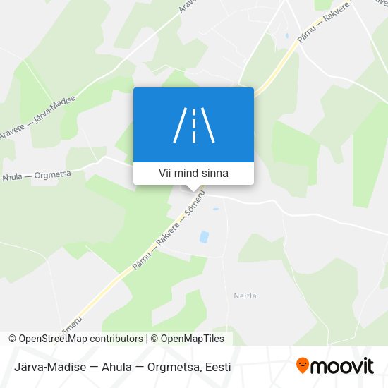 Järva-Madise — Ahula — Orgmetsa kaart