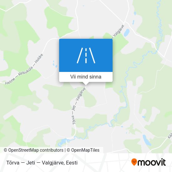Tõrva — Jeti — Valgjärve kaart