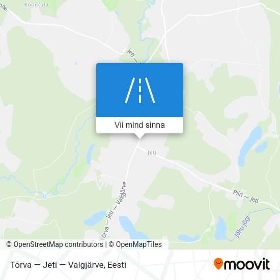 Tõrva — Jeti — Valgjärve kaart