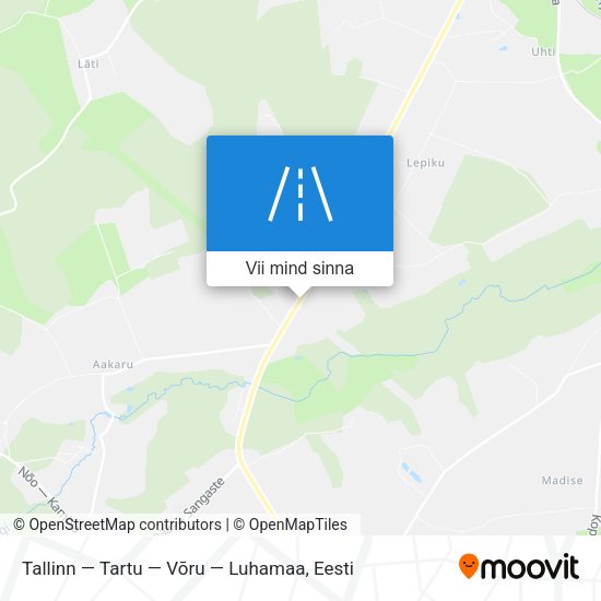 Tallinn — Tartu — Võru — Luhamaa kaart