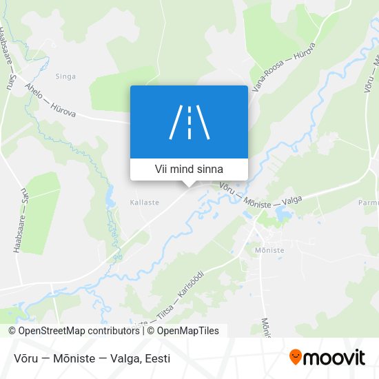 Võru — Mõniste — Valga kaart