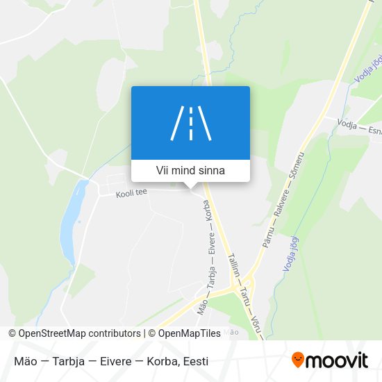 Mäo — Tarbja — Eivere — Korba kaart