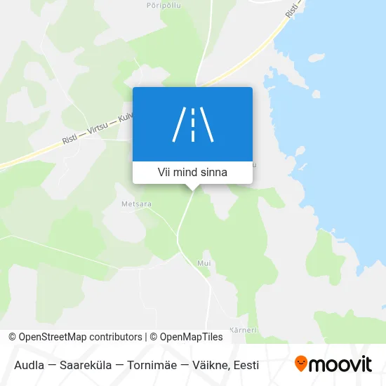 Audla — Saareküla — Tornimäe — Väikne kaart