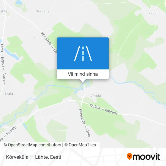 Kõrveküla — Lähte kaart