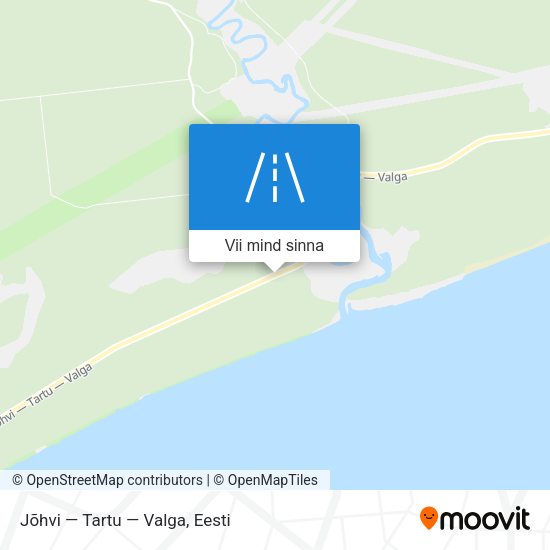 Jõhvi — Tartu — Valga kaart