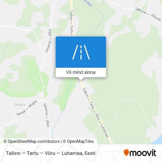Tallinn — Tartu — Võru — Luhamaa kaart