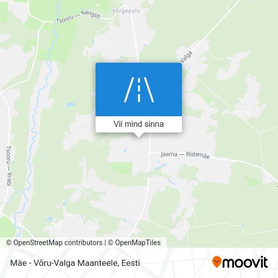 Mäe - Võru-Valga Maanteele kaart