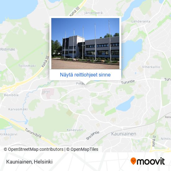 Kuinka päästä kohteeseen Kauniainen paikassa Helsinki kulkuvälineellä Bussi  tai Juna?