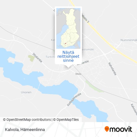 Kuinka päästä kohteeseen Kalvola paikassa Hämeenlinna kulkuvälineellä Bussi?