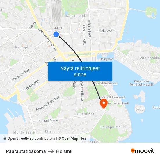 Päärautatieasema to Helsinki map