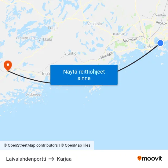 Laivalahdenportti to Karjaa map