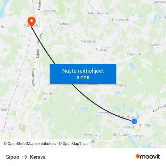 Sipoo to Sipoo map