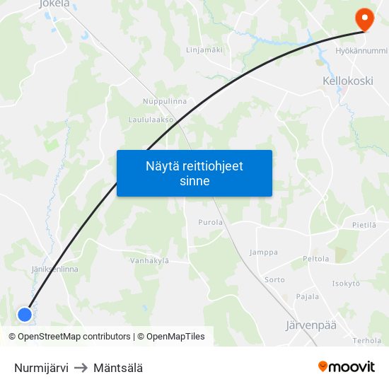 Nurmijärvi to Nurmijärvi map