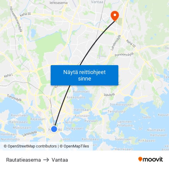 Rautatieasema to Vantaa map