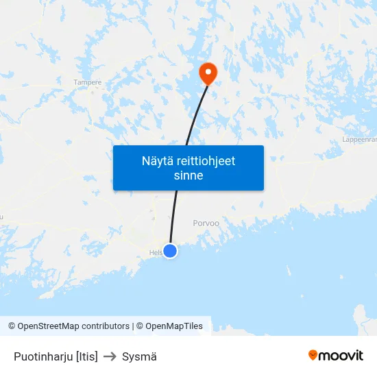 Puotinharju [Itis] to Sysmä map
