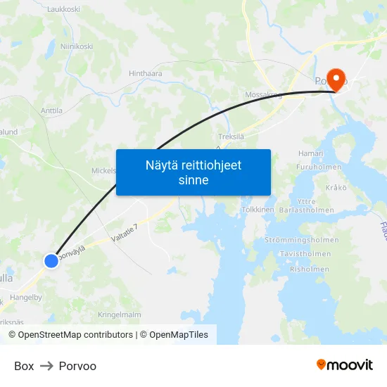 Box to Porvoo map