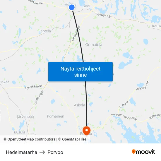Hedelmätarha to Porvoo map