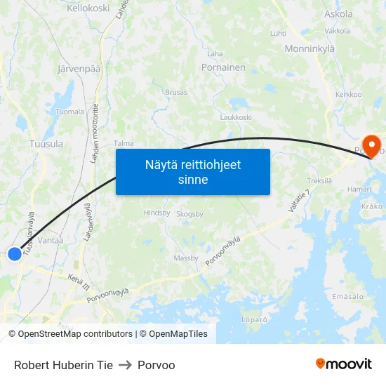 Robert Huberin Tie to Porvoo map