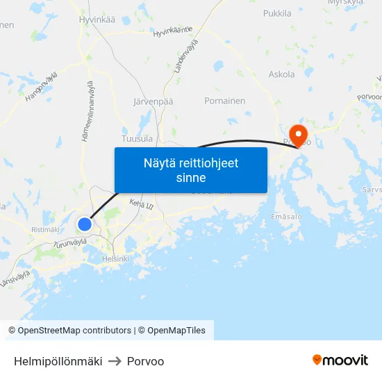 Helmipöllönmäki to Porvoo map