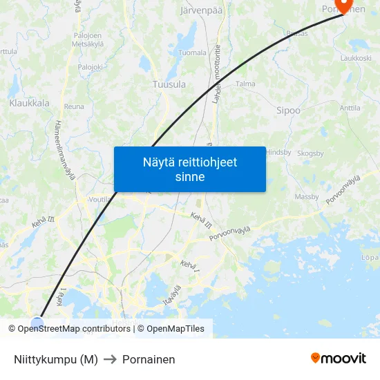 Niittykumpu (M) to Pornainen map