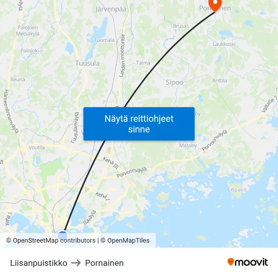 Liisanpuistikko to Pornainen map