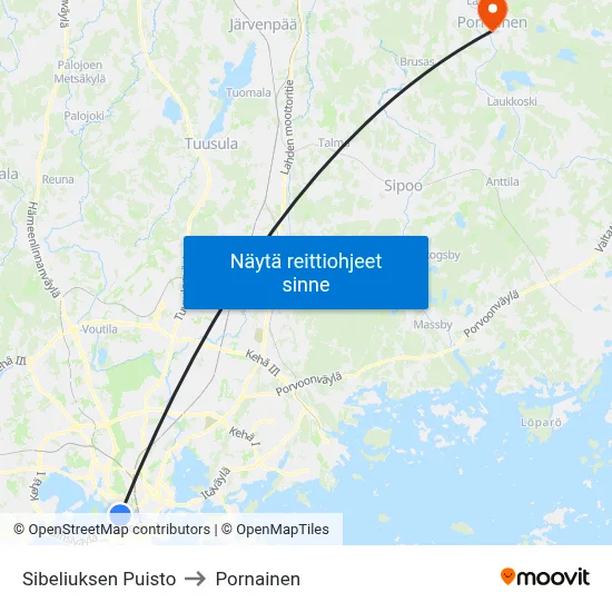 Sibeliuksen Puisto to Pornainen map
