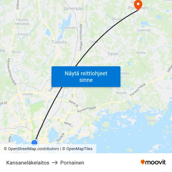 Kansaneläkelaitos to Pornainen map
