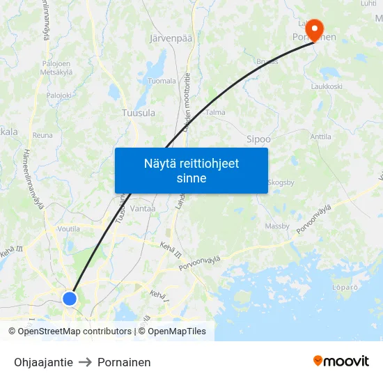 Ohjaajantie to Pornainen map