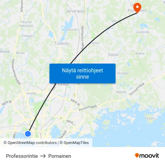 Professorintie to Pornainen map