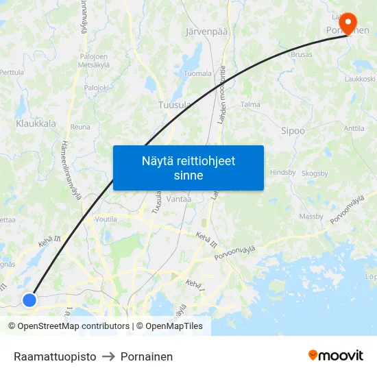 Raamattuopisto to Pornainen map