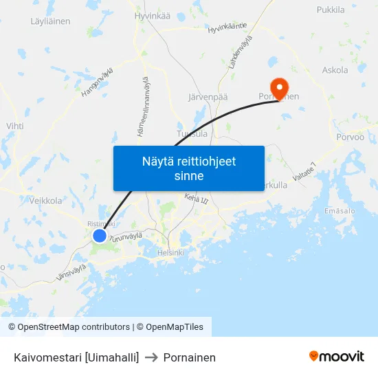 Kaivomestari [Uimahalli] to Pornainen map