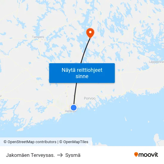 Jakomäen Terveysas. to Sysmä map
