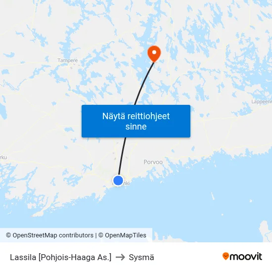 Lassila [Pohjois-Haaga As.] to Sysmä map